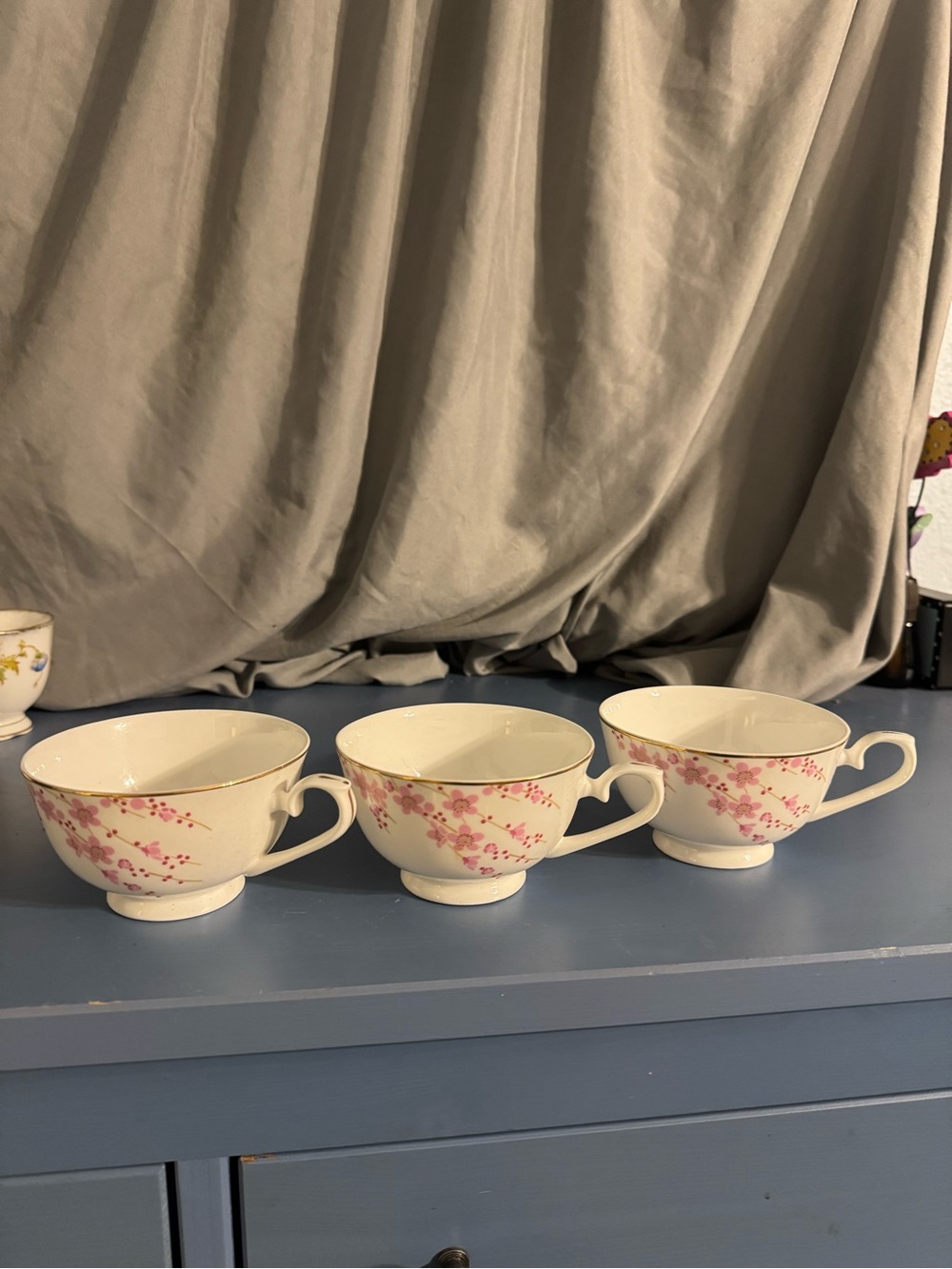 Teavana Floral Bone China Teacups - Set of 3